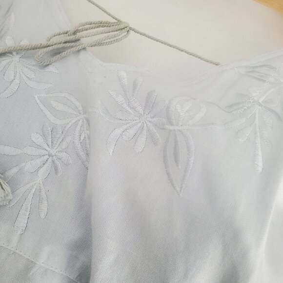 Raya Sun Embroidered Spaghetti Strap Sundress Ice Blue Women's Size XL - Picture 3 of 7